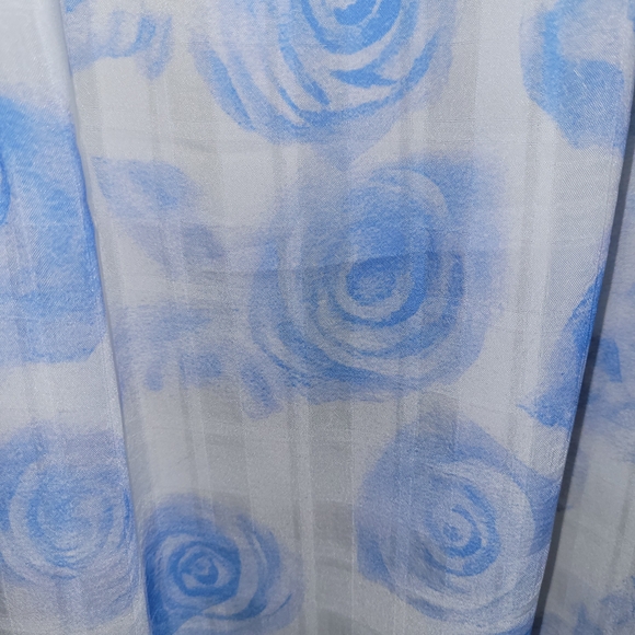 Blue Rose Cotton Blend Slip Dress Y2K Coquette Midi - Picture 6 of 8